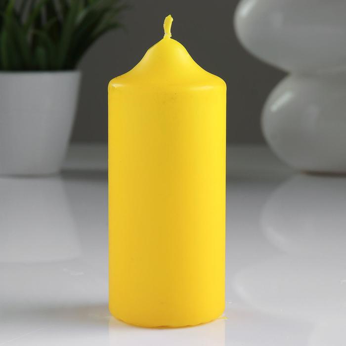 Свеча классическая 5х12 см, желтая - Фото 1