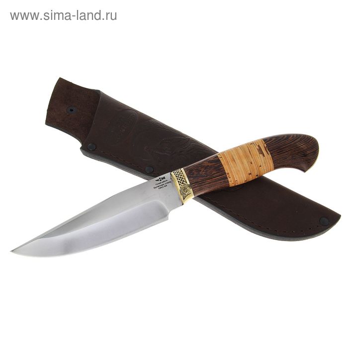 Нож "Куница" (2368)б, рукоять-венге, береста, булатная сталь - Фото 1