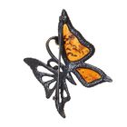 Брошь "Янтарь" бабочка, цвет коньячный - Фото 2