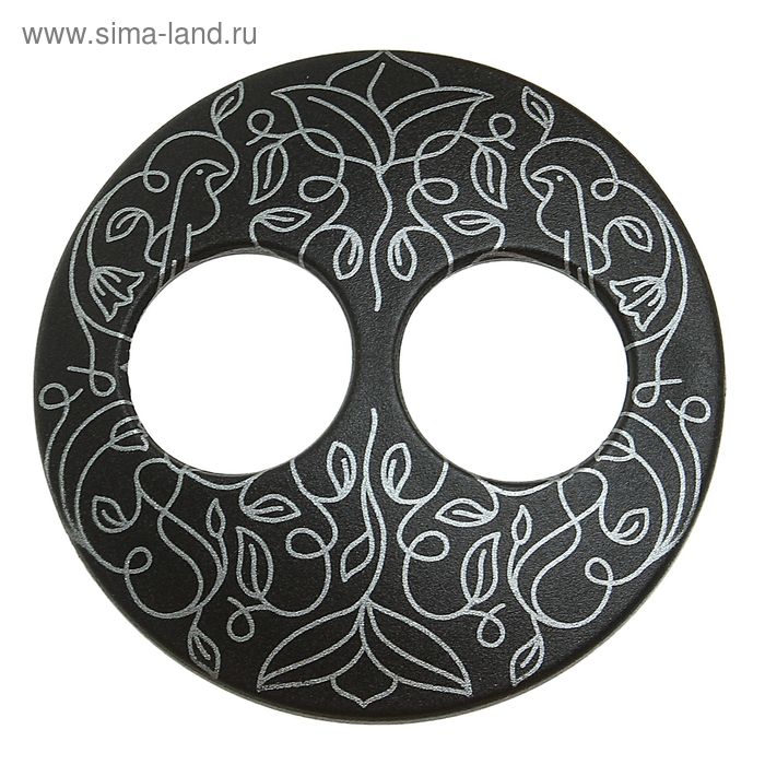 Волшебная пуговица "Матовая дизайн" круг, цвет чёрный в серебре