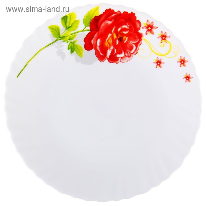 Тарелка десертная Доляна «Китайская роза», d=17,5 см, стеклокерамика - Фото 1