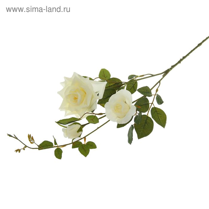 Цветы искусственные роза кустовая 94 см белая - Фото 1
