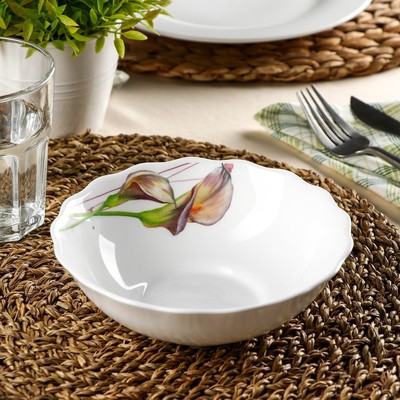Салатник Доляна «Дивные каллы», 430 мл, d=15,5 см, стеклокерамика