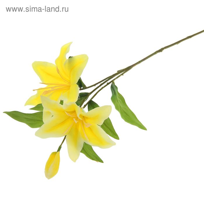 Цветы искусственные лилия 53,5 Снежанна желтая - Фото 1
