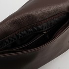 Сумка женская на клапане и молнии, 1 отдел, 1 наружный карман, длинный ремень, коричневый - Фото 5