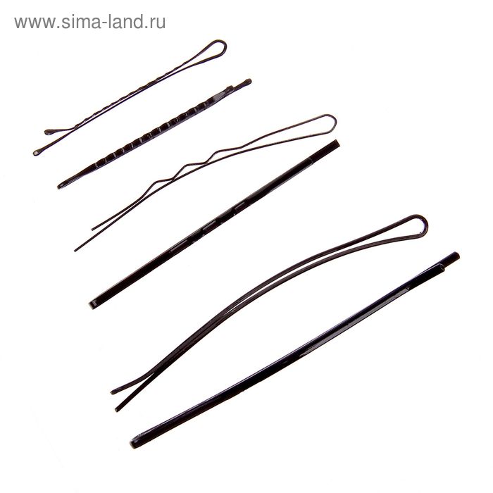 невидимка д/волос набор 70 шт ассорти(40 шт-4,5 см,20 шт-6,5 см,10 шт-8 см) - Фото 1