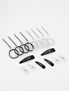 Набор для волос QF «Классика», 6 шт.: 4.5 см, 8 шт.: 6 см, 2 шт.: 6.5 см, 8 резинок, чёрно-белый - Фото 6