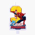 Свеча в торт "С днем рождения", цифра 3, Человек-Паук - Фото 1