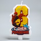Свеча в торт "С днем рождения", цифра 8, Человек-Паук - Фото 1