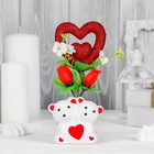 Декор-украшение "Мишки" с цветочками и сердечком, в коробочке - Фото 1