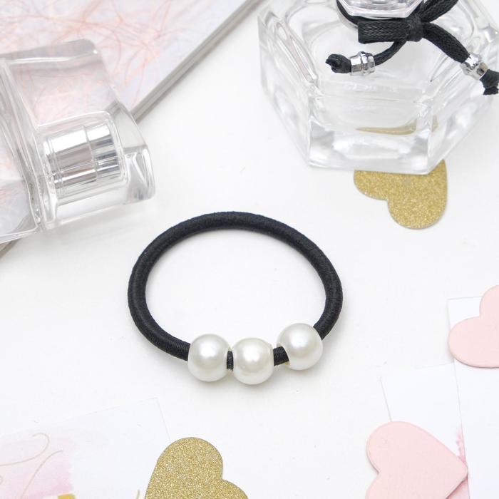 Резинка для волос «Три шарика», чёрно-белая - Фото 1