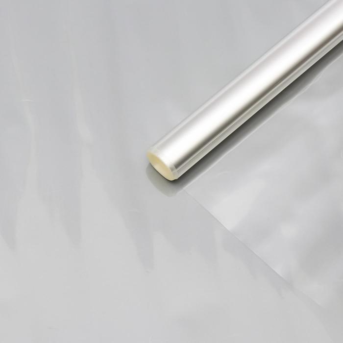 Плёнка для цветов и букетов, прозрачная 0.8×6.8 м, 200 г, 40 мкм - Фото 1