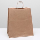 Пакет крафт без печати, круглая ручка 32×18×37 см - Фото 2