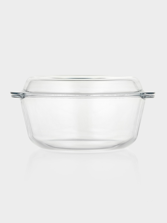 Форма для запекания Paşabahçe Borcam, 3 л, с крышкой, жаропрочное стекло, прозрачная - Фото 1