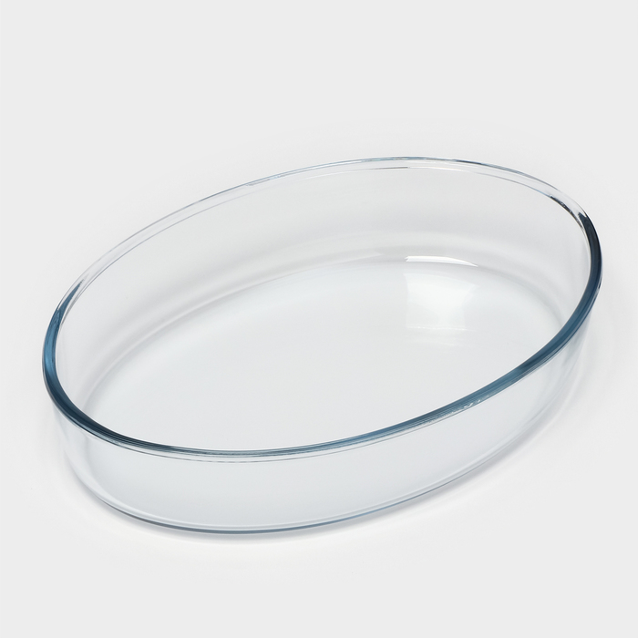 Форма Paşabahçe Borcam, 2.4 л, 30.3×21.3 см, для СВЧ, стекло, прозрачная - Фото 1