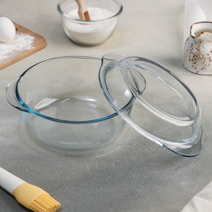 Форма для запекания из жаропрочного стекла Borcam, 1.5 л, с крышкой - Фото 1