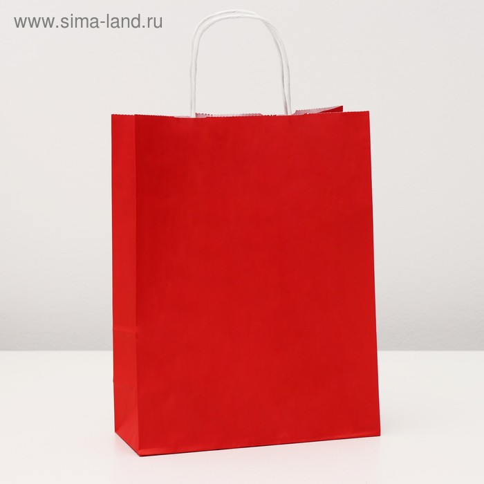 Пакет крафт "Радуга" красный, 25 х 11 х 32 см - Фото 1