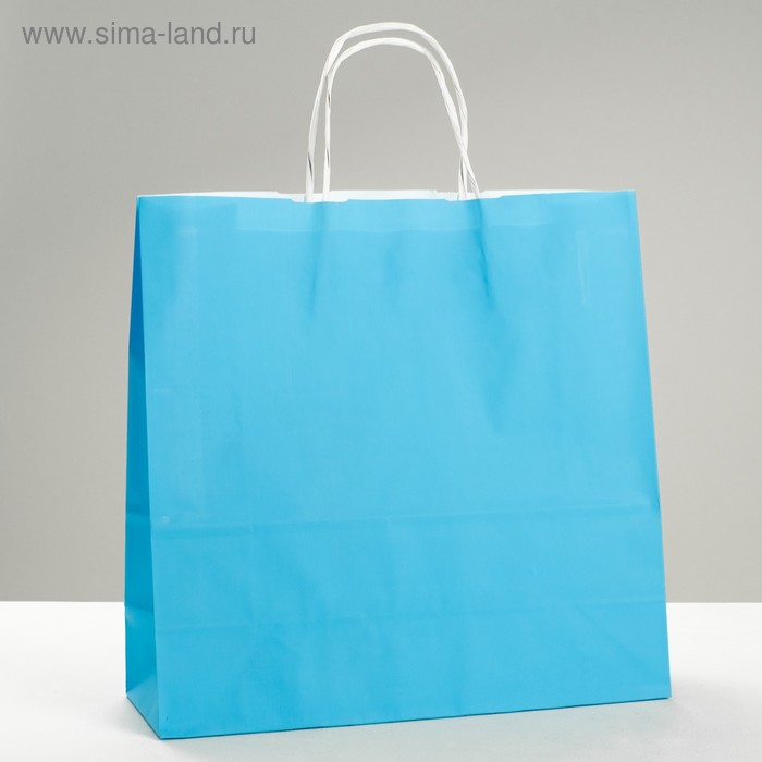 Пакет крафт "Радуга" голубой, 32 х 12 х 32 см - Фото 1