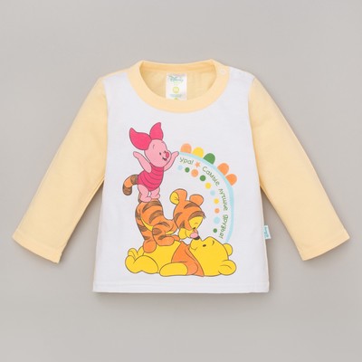 Футболка с длинным рукавом детская "Дисней беби: Медвежонок Винни и друзья", рост 98-104 (60) см, 3 года, 100% хлопок