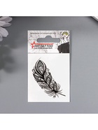 Переводная тату на тело чёрная «Перо», 5.3×6.3 см 1252318