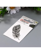 Переводная тату на тело чёрная «Перо», 5.3×6.3 см 1252318