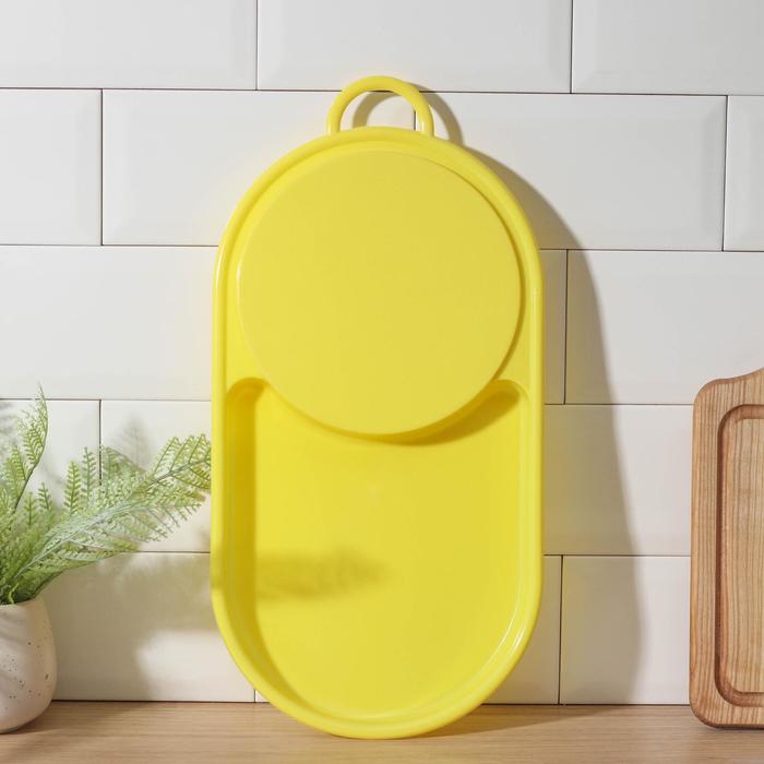 Доска разделочная с лотком Доляна «Симплекс», 42×21 см, цвет МИКС - Фото 1