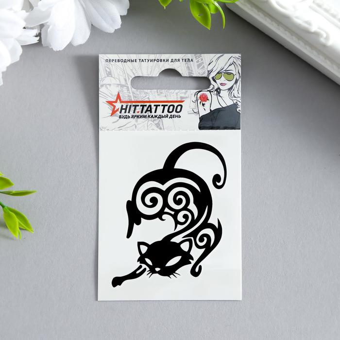 Татуировка на тело "Кошка" 5,3х6,3 см - Фото 1