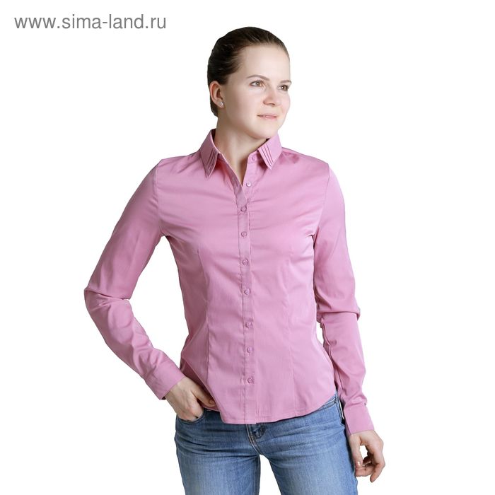 Блузка женская с длинным рукавом (905-132185), размер 42, цвет розовый - Фото 1