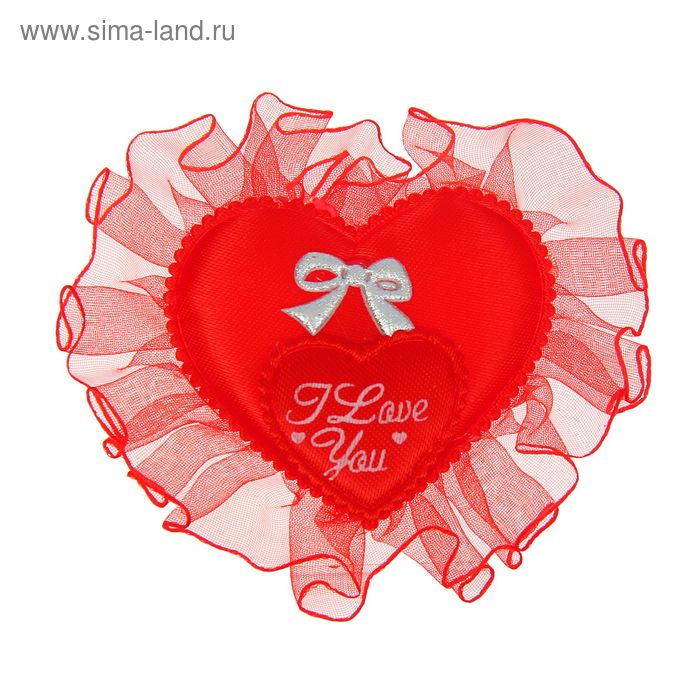 Мягкий магнит «Сердечко» с бантиком - Фото 1