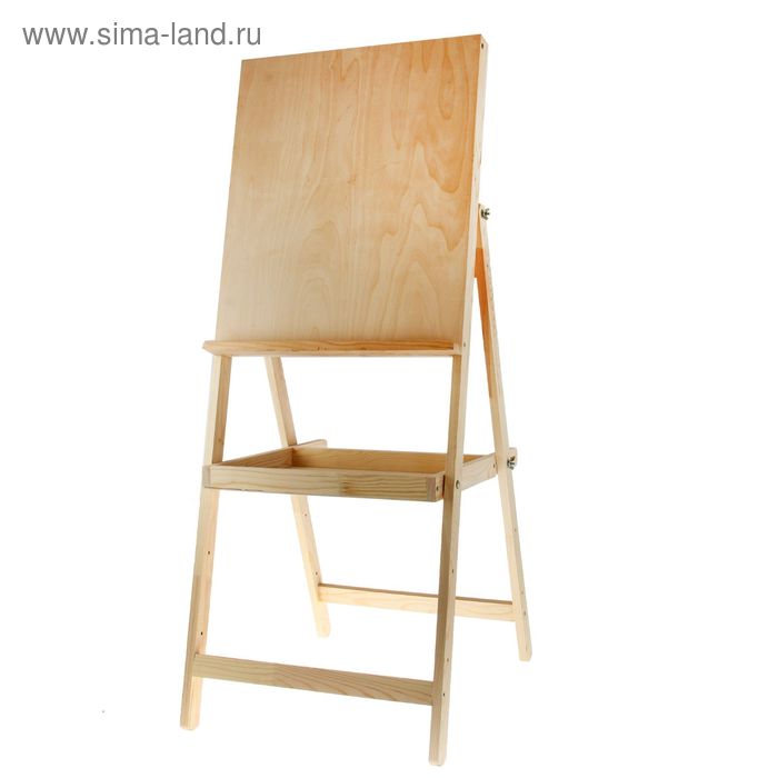 Мольберт тип «Хлопушка», 130×50×65 см, планшет 60×50 см, с полочкой, неокрашенное дерево, Calligrata
