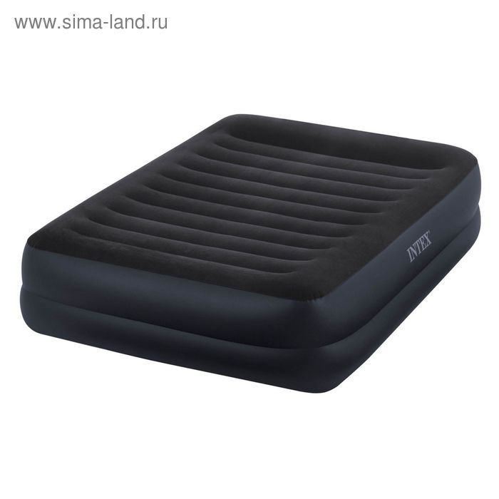 Кровать надувная с подголовником и встроенным насосом "TWIN PILLOW REST" INTEX - Фото 1