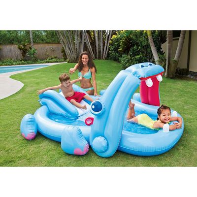 Игровой центр, надувной "Гиппопотам", 221х188х86 см, 3-6 лет 57150 INTEX
