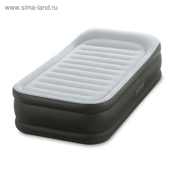 Кровать надувная "TWIN DELUXE", с подголовником и встроен. Насосом, 99х191х42 см 64432 INTEX - Фото 1