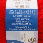 Пряжа "Великолепная" 30% ангора, 70% акрил объёмный 300м/100гр (88-Красный мак) - Фото 2