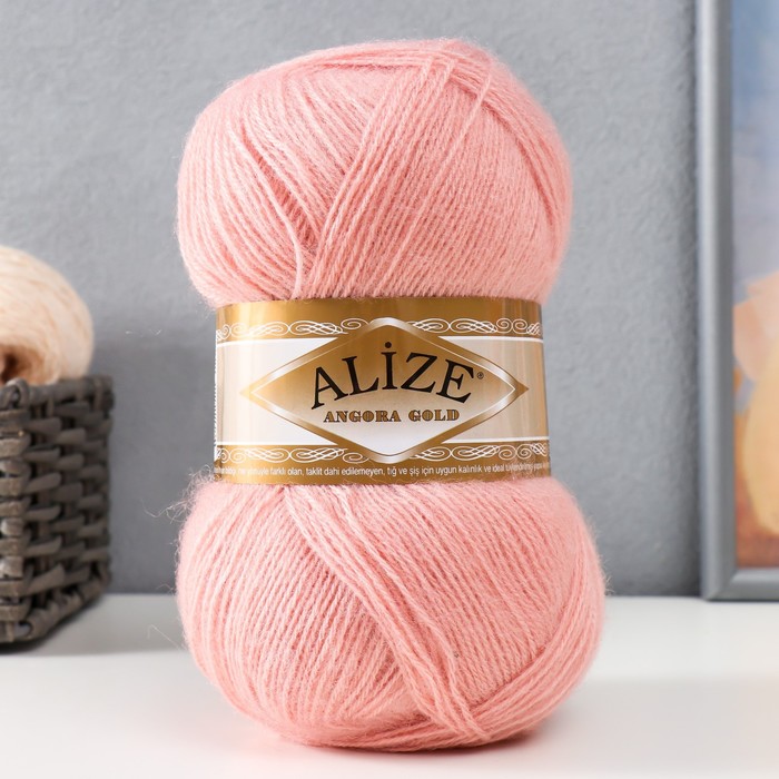 Пряжа "Angora Gold" 20% шерсть, 80% акрил 550м/100гр (161 пудра) - Фото 1