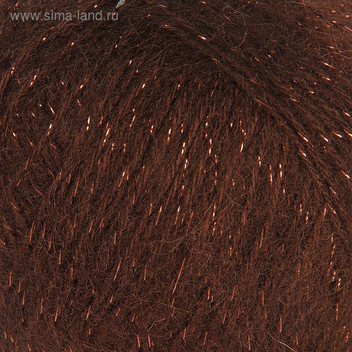 Пряжа "Angora Gold Simli" 75% акрил, 20% шерсть, 5% металлик 500м/100гр (26 коричн.) - Фото 1