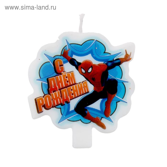 Свеча в торт "С днем рождения", Человек-Паук - Фото 1