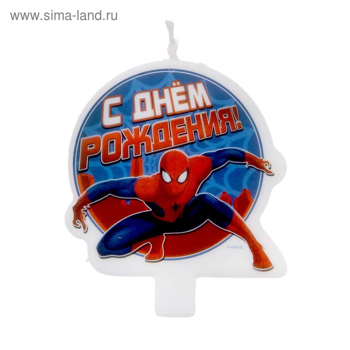 Свеча в торт "С днем рождения", Человек-Паук - Фото 1
