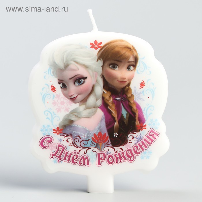 Свеча в торт Дисней "С днем рождения" Холодное сердце - Фото 1