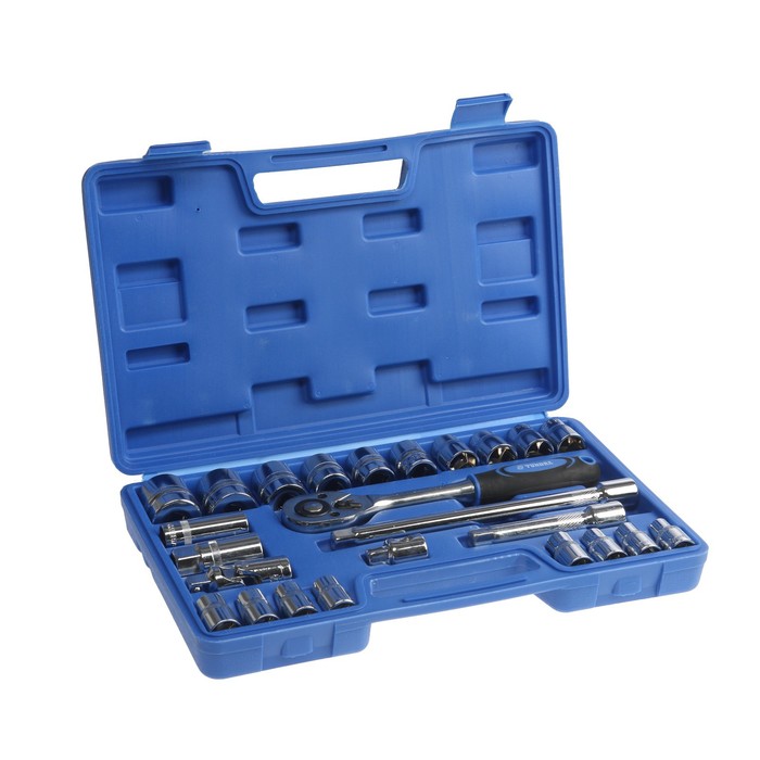 Набор инструментов в кейсе ТУНДРА, автомобильный, 1/2, 23 предмета