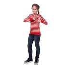 Джемпер для девочки, рост 152 см (80), красный/серая полоска Р827592 - Фото 1