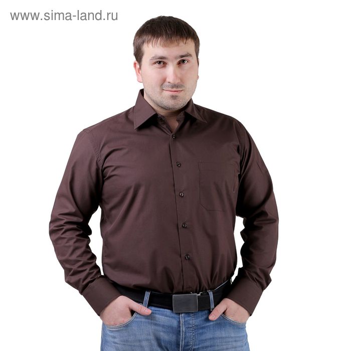 Сорочка мужская BIG BEN К-33 1113-S, размер 40-170-176, цвет шоколад - Фото 1