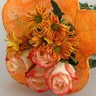 Каркас для букета "Ромашка" 25 см, сизаль (гладкий), оранжевый - Фото 1