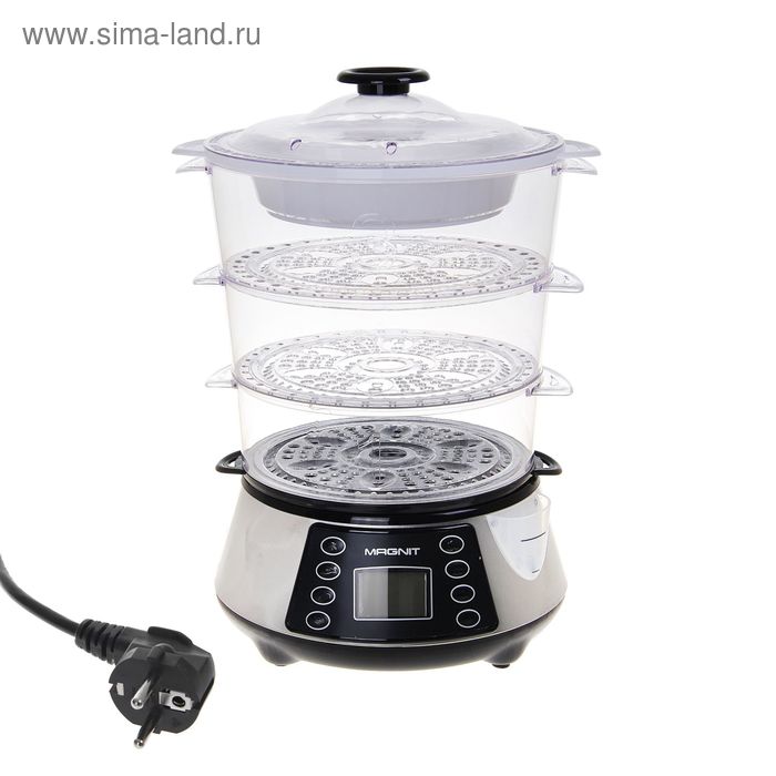 Пароварка Magnit RMC-3223, электрическая, 800 Вт, 11.5 л, 3 яруса - Фото 1