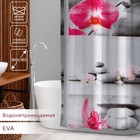 Штора для ванны Доляна «Камни и орхидея», 180×180 см, EVA - Фото 1