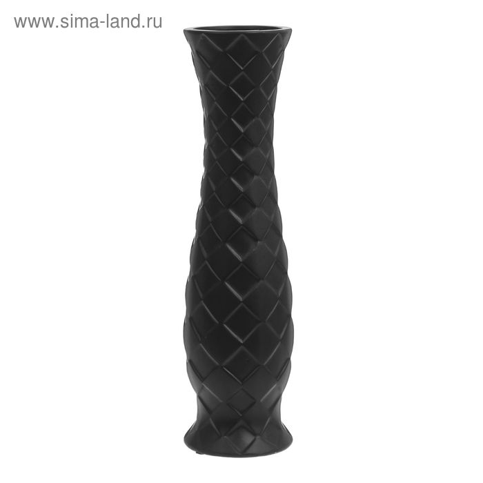 Ваза керамика напольная "Этюд" ромб, круглая 60 см, чёрная - Фото 1