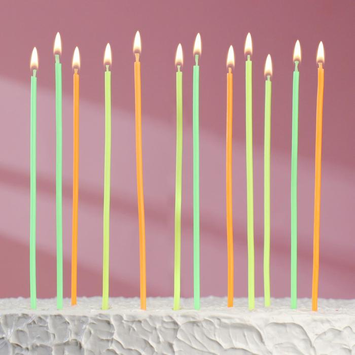 Свечи воск для торта «С Днём Рождения», набор 12 штук - Фото 1