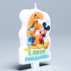 Свеча в торт Дисней "С днем рождения" цифра 6 Микки-Маус - Фото 3