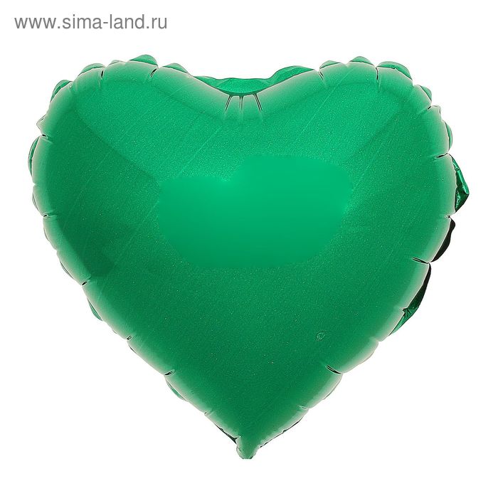 Шар фольгированный 32", сердце, металл, цвет зелёный - Фото 1