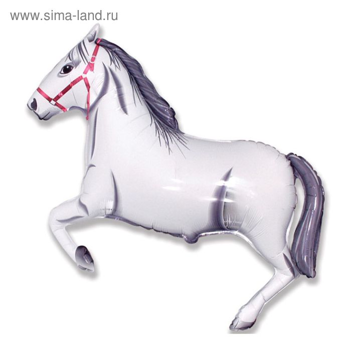 Шар фольгированный 30" «Лошадь», цвет белый - Фото 1